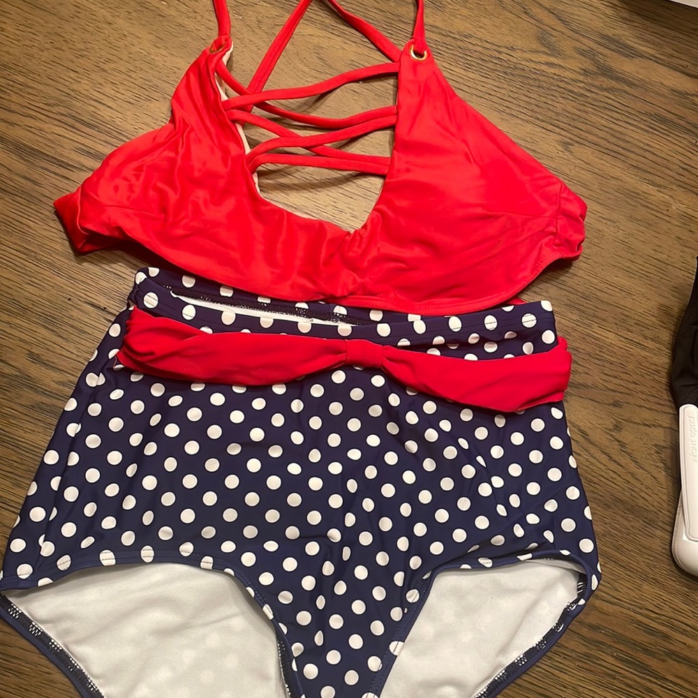 Retro High waisted bikini polka dot